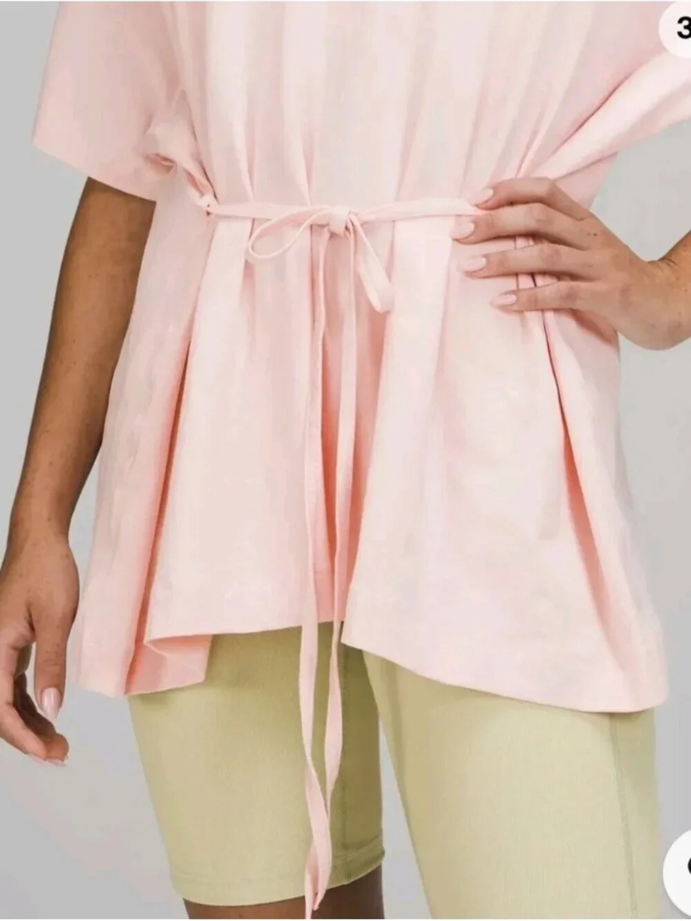 Lululemon Side Tie V-Neck T-Shirt Pink Mist